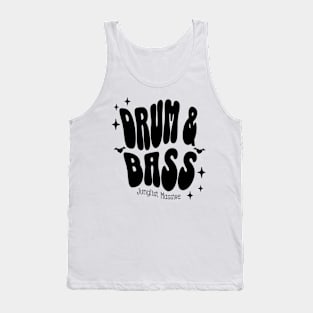 DRUM AND BASS  - Y2K Warped Text (Black) Tank Top